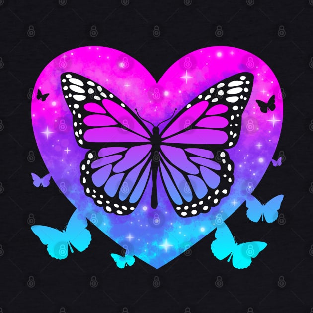 Butterfly Heart Sky Stars by PnJ